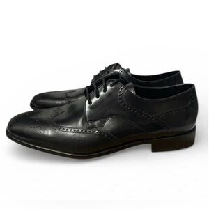 Lloyd Forster Black Leather Wingtip Oxford Men’s 8.5 Formal Lace Up Dress Shoe